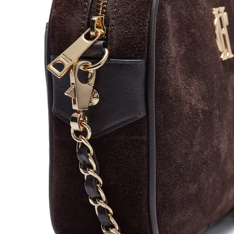 Holland Cooper Soho Camera Bag - Chocolate Suede-5