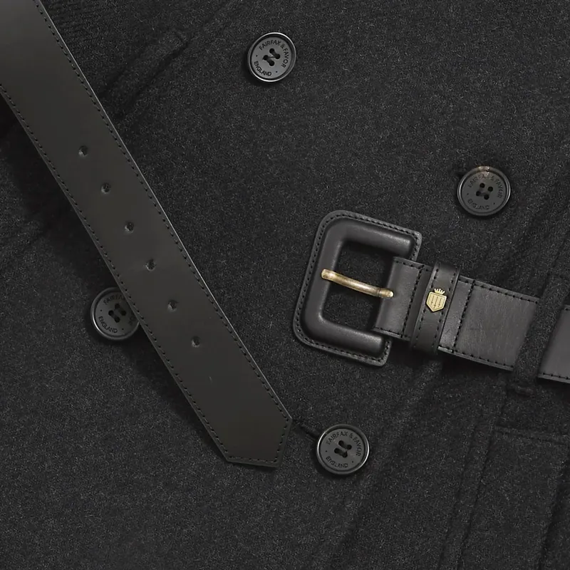 Fairfax and Favor Sophia Wool Trench Coat - Charcoal-3