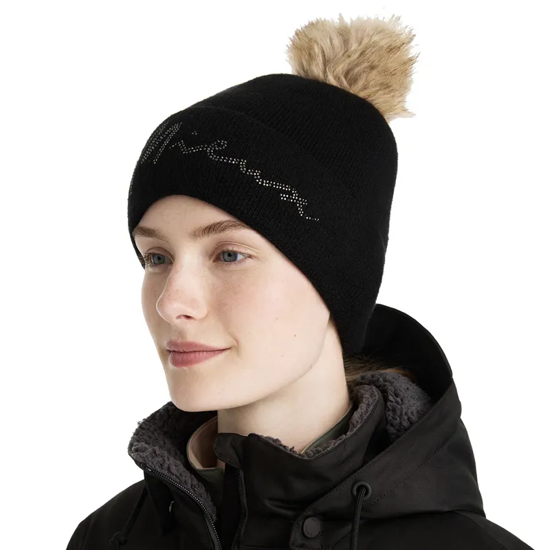 LeMieux Sparkle Beanie Bobble Hat - Black-5