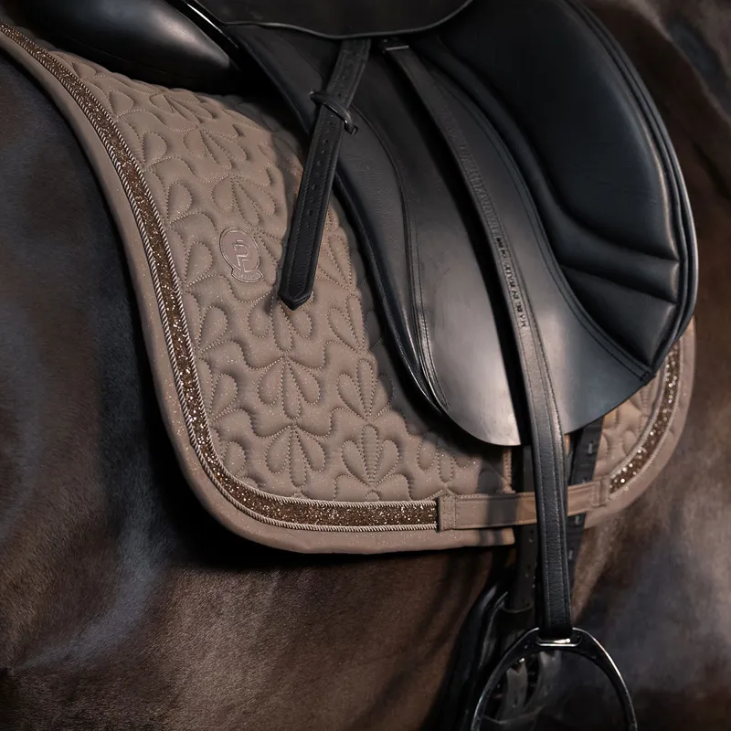 Eskadron Platinum Sparkle Jewel Dressage Saddlecloth - Smokey Taupe-1