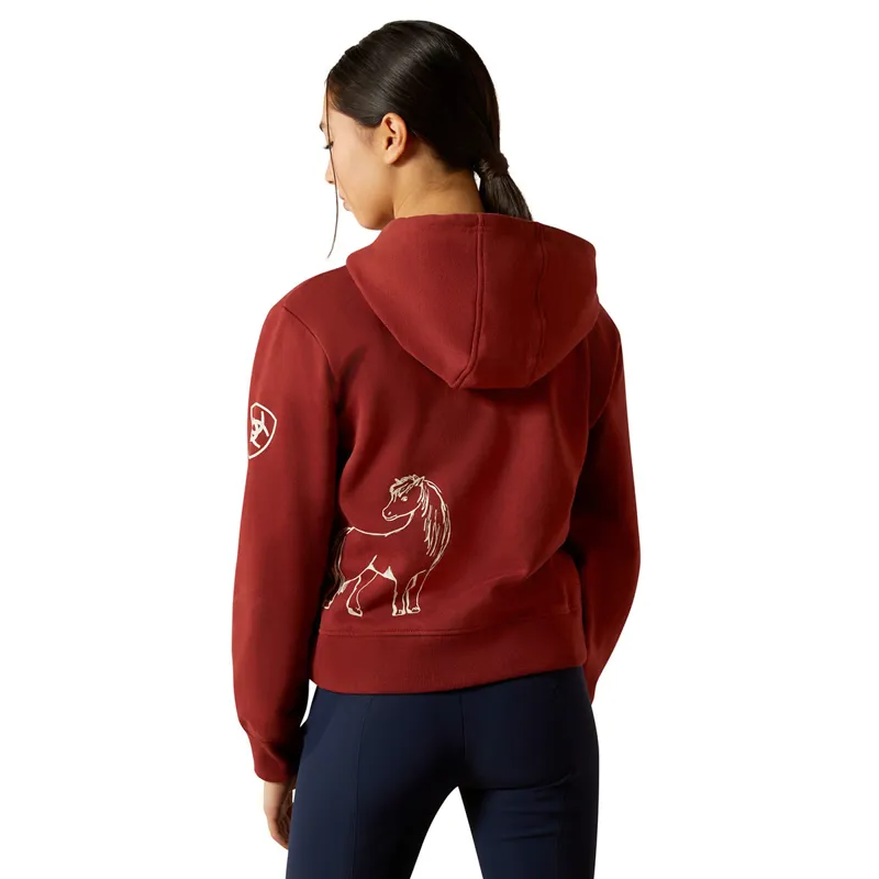 Ariat Spiffy Junior Girls Full Zip Sweatshirt - Madder Brown-1