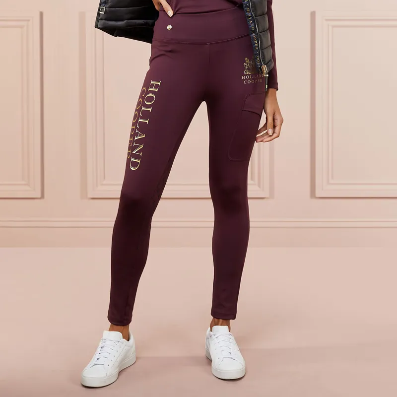 Holland Cooper Sport Legging Ladies Riding Tights - Mulberry