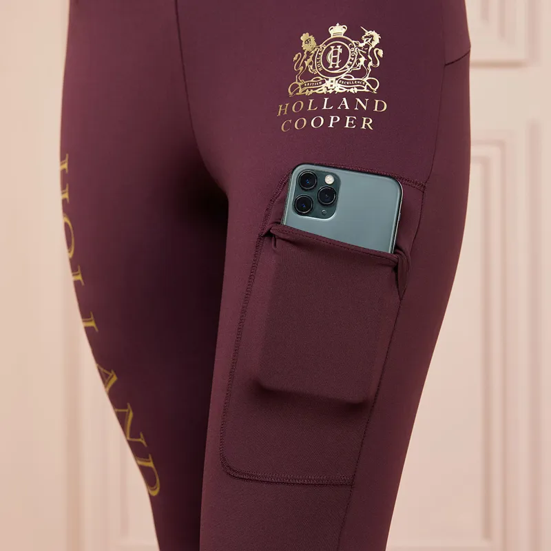 Holland Cooper Sport Legging Ladies Riding Tights - Mulberry