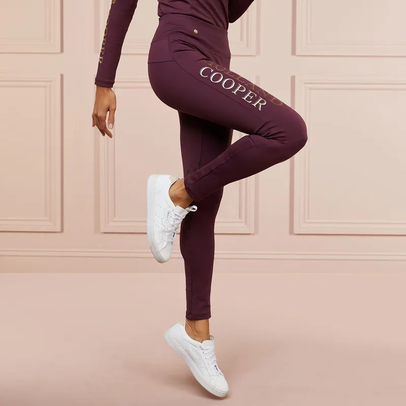 Holland Cooper Sport Legging Ladies Riding Tights - Mulberry-5
