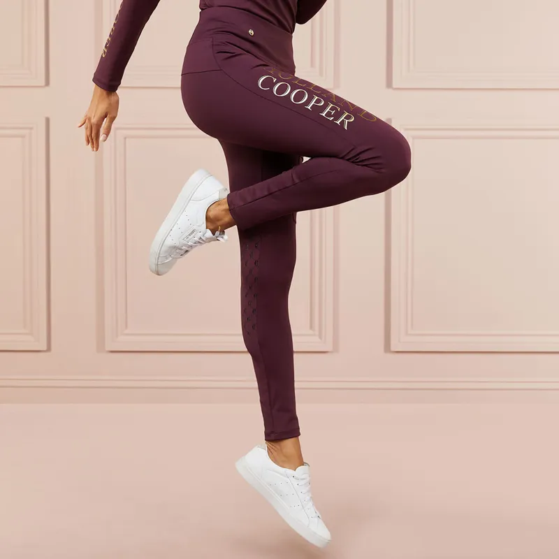 Holland Cooper Sport Legging Ladies Riding Tights - Mulberry-6