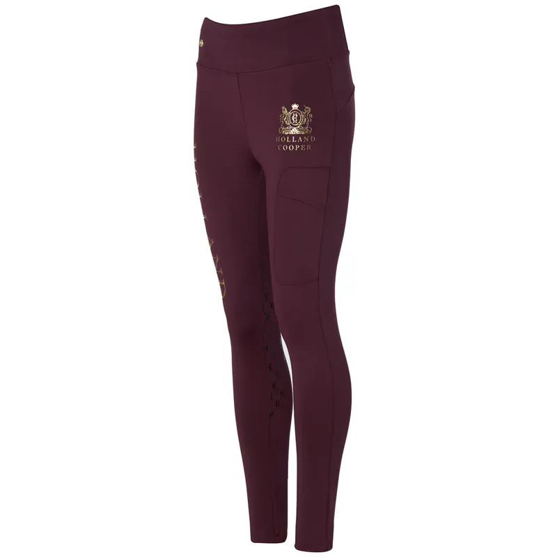 Holland Cooper Sport Legging Ladies Riding Tights - Mulberry-11