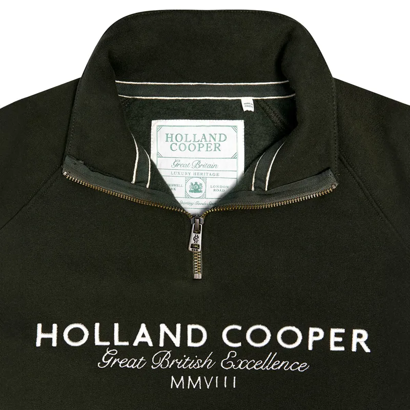 Holland Cooper Sporting Goods Henley Womens Quarter Zip - Racing Green-6