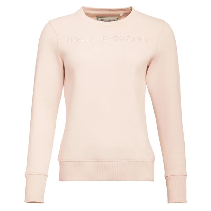 Holland Cooper Sporting Heritage Ladies Crew Pullover - Pale Pink-2