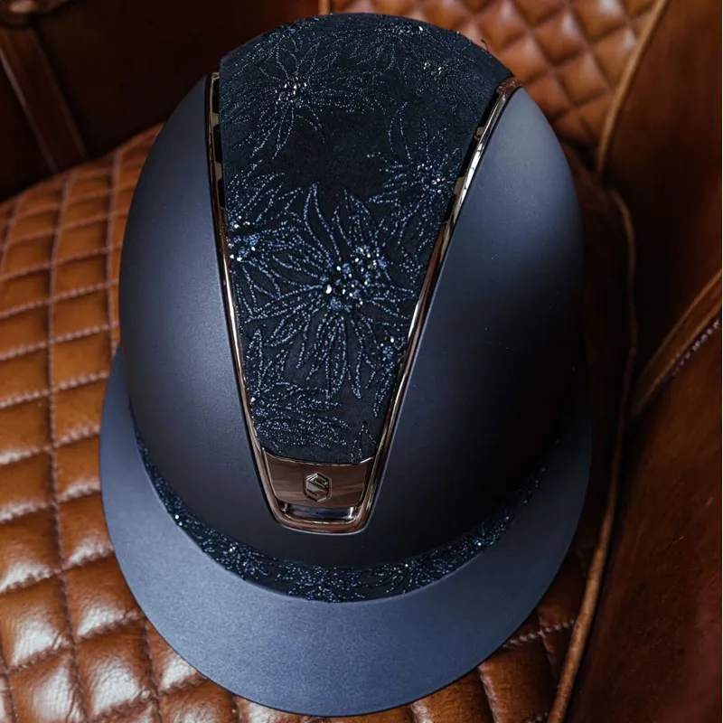 Samshield Miss Shield Shadowmatt 2.0 Spring Flowers Riding Hat - Blue-3