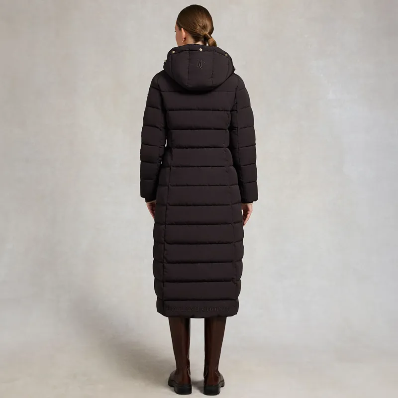 Holland Cooper Stoneleigh Womens Longline Quilted Coat - Chocolate-5