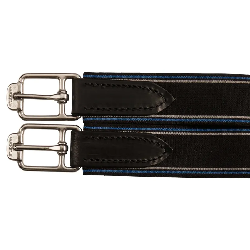Stubben Contour Leather Girth with Elastic Ends - Black-2