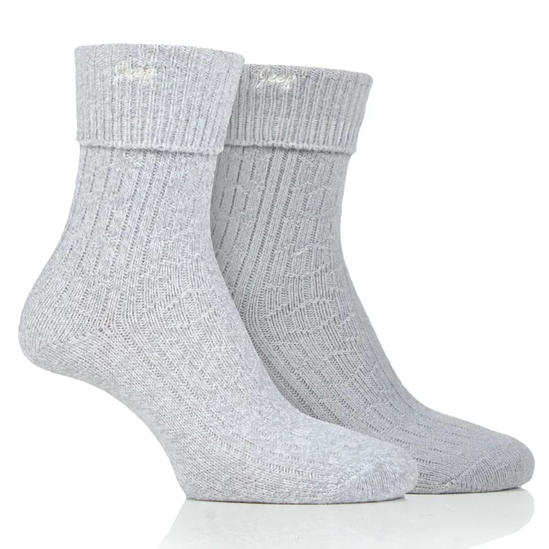Jeep Super Soft Brushed Womens Boot Socks - Slate