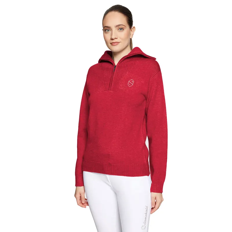 Samshield Suzanne Womens Half Zip Knit Jumper - Raspberry