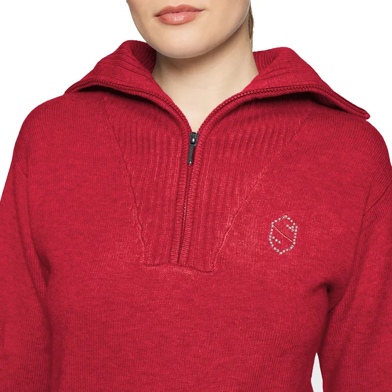Samshield Suzanne Womens Half Zip Knit Jumper - Raspberry-1