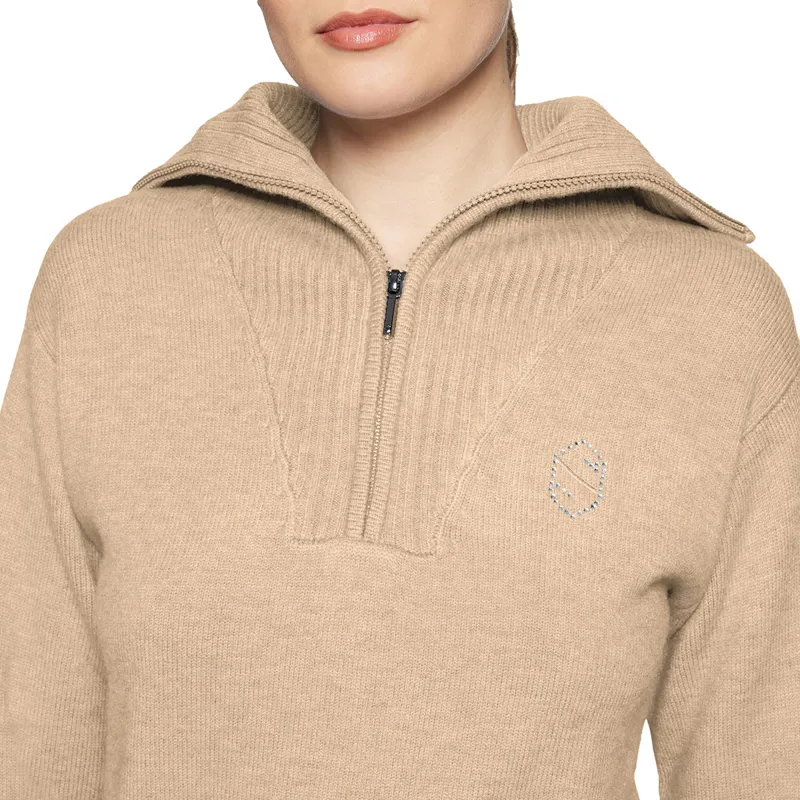 Samshield Suzanne Womens Half Zip Knit Jumper - Vanilla-1