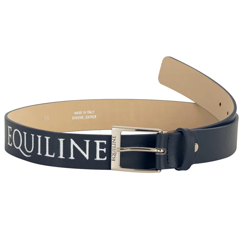 Equiline Logo Chiseyc Unisex Leather Belt - Blue