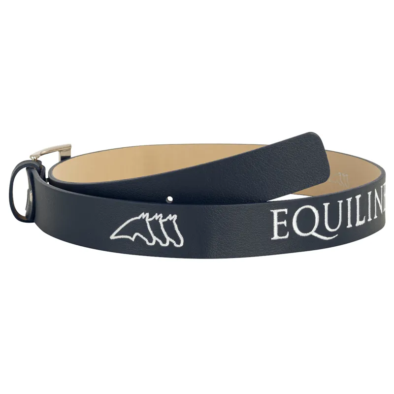 Equiline Logo Chiseyc Unisex Leather Belt - Blue-1