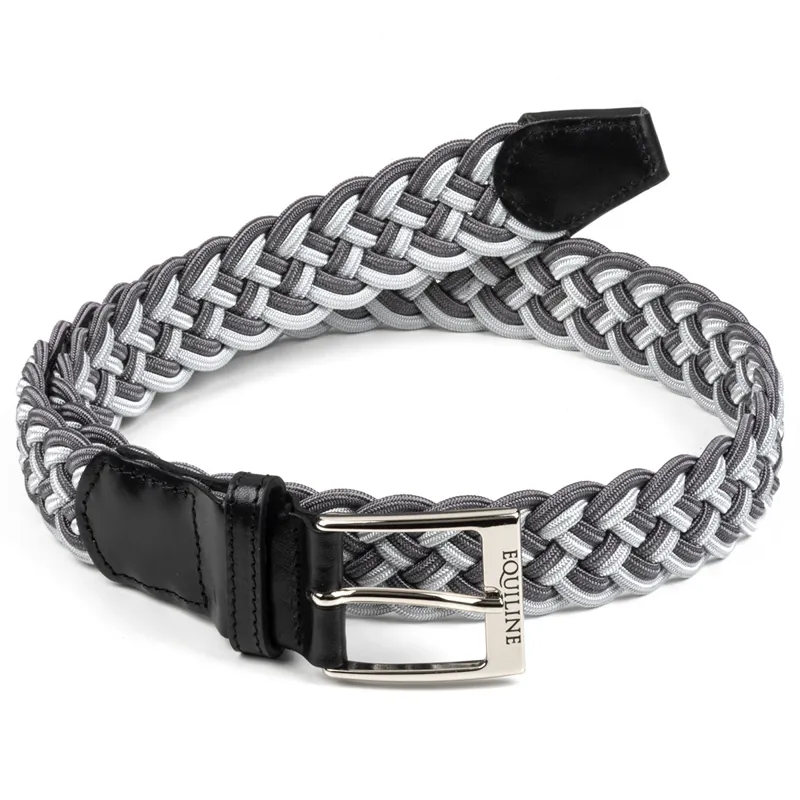 Equiline Efele Unisex Elastic Braided Belt - Quicksilver/White