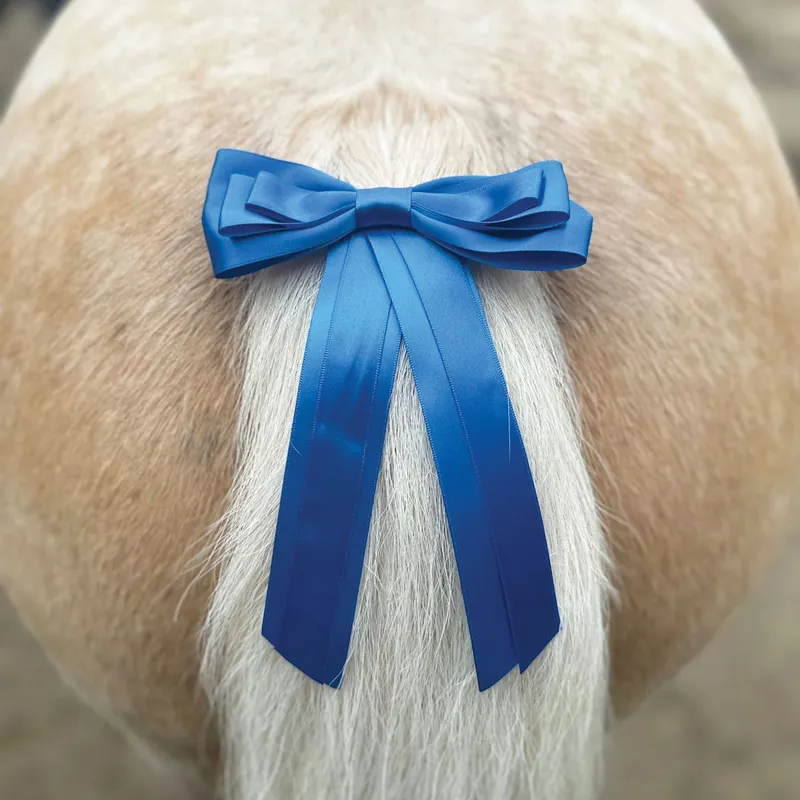 Equetech Horse Warning Competition Tail Ribbon - Blue-1
