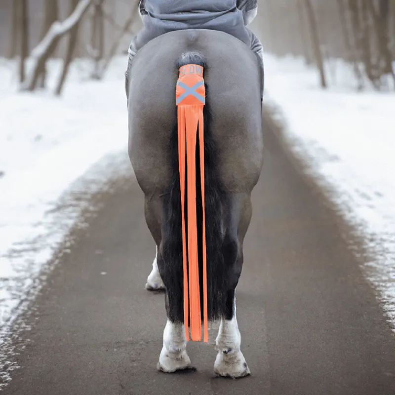 Equetech HiViz Tail Tassel - Orange-1