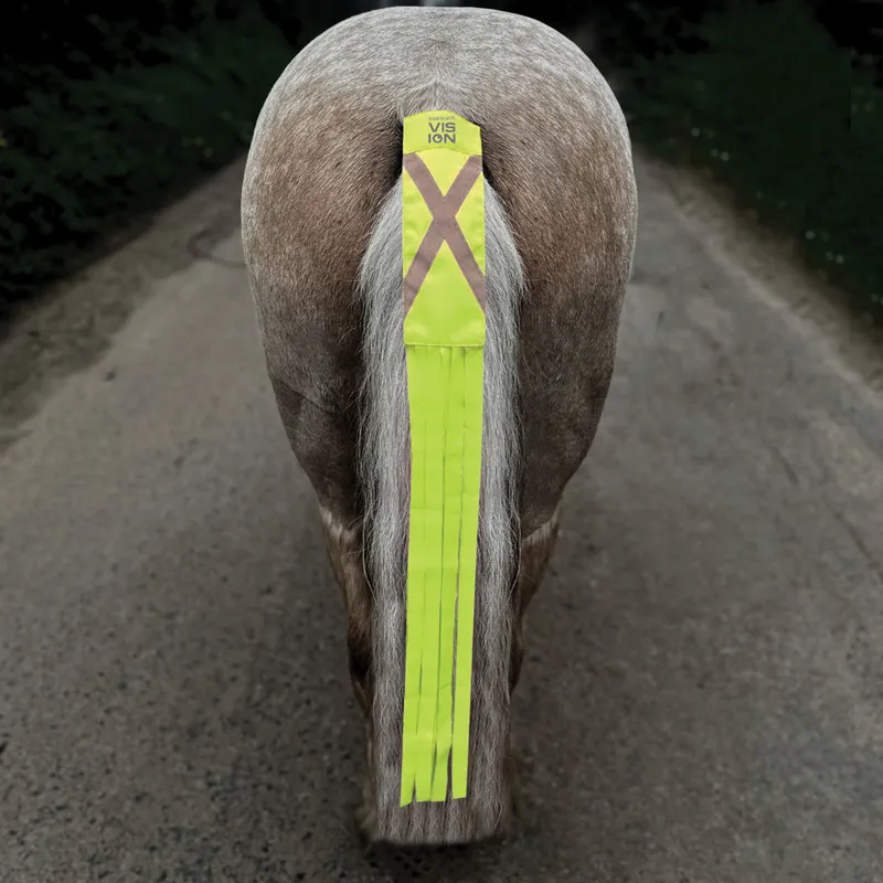Equetech Vision Hi-Vis Horse Tail Tassels - Yellow-2