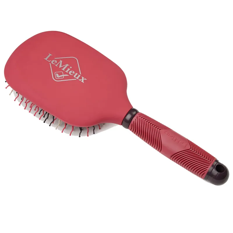 LeMieux Tangle Tidy Plus Mane and Tail Brush - Cranberry-1