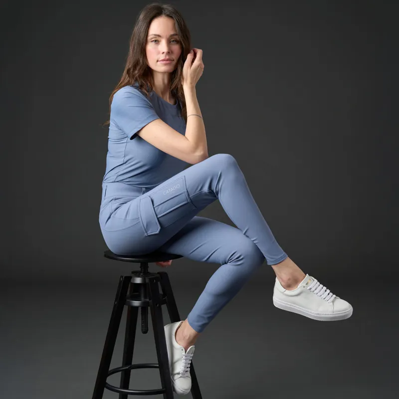 Catago Tanya Cargo Full Grip Ladies Riding Tights - Flint Stone-5