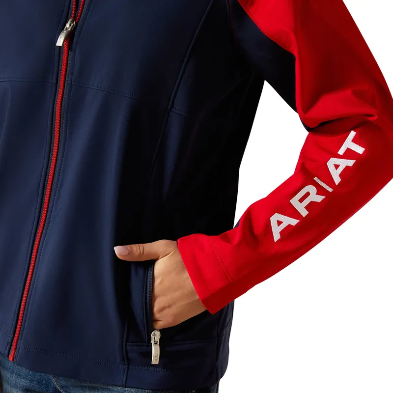 Ariat Team EQ Junior Full Zip Jacket - Navy/Red-3