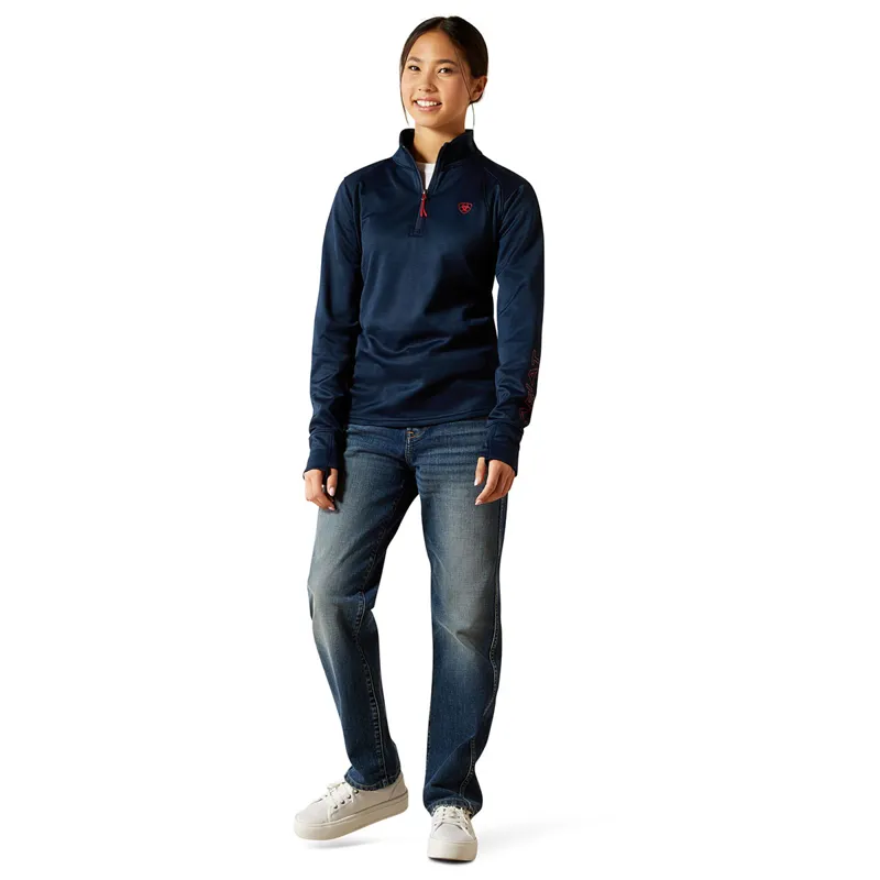 Ariat Team EQ 1/2 Zip Junior Sweatshirt - Navy-1