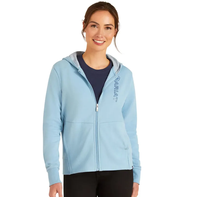 Ariat Team Logo Full Zip Ladies Hoodie - North Atlantic