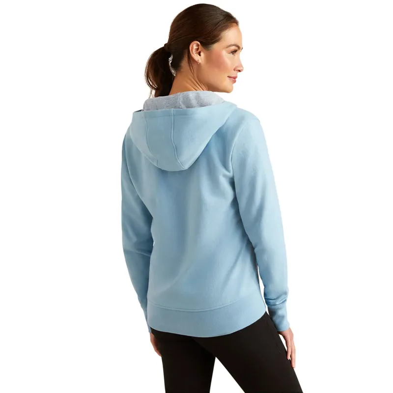 Ariat Team Logo Full Zip Ladies Hoodie - North Atlantic-3