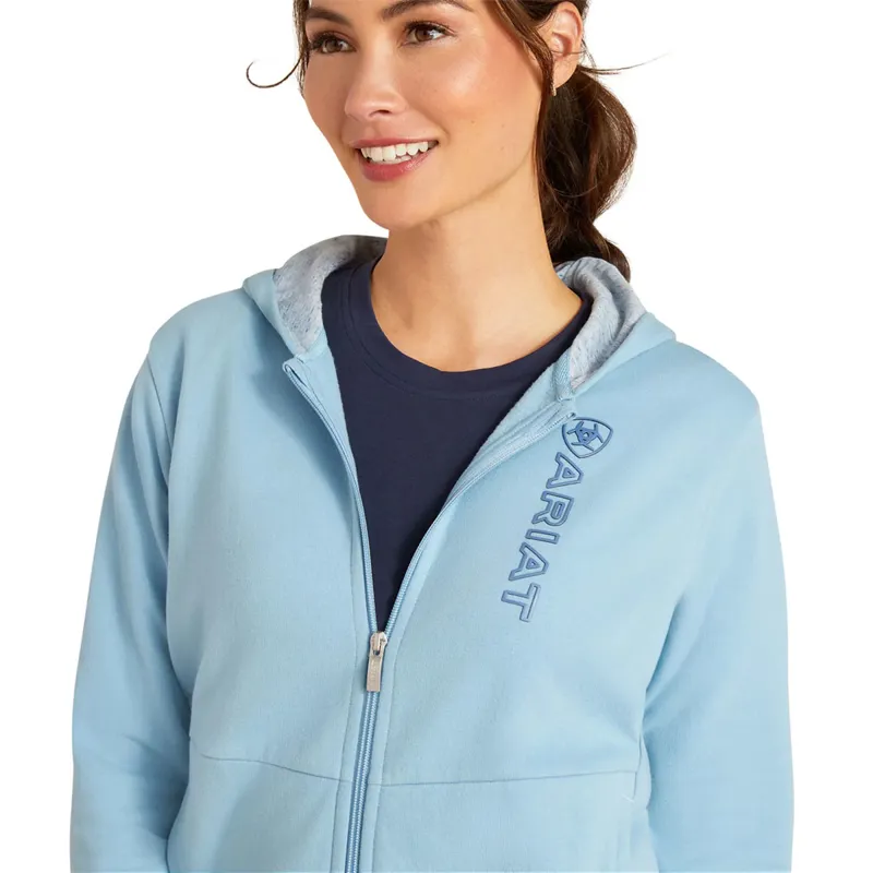 Ariat Team Logo Full Zip Ladies Hoodie - North Atlantic-2