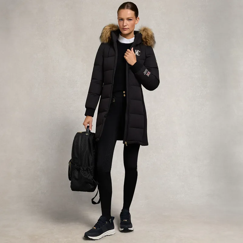 Holland Cooper Team Padded Womens Coat - Black-1