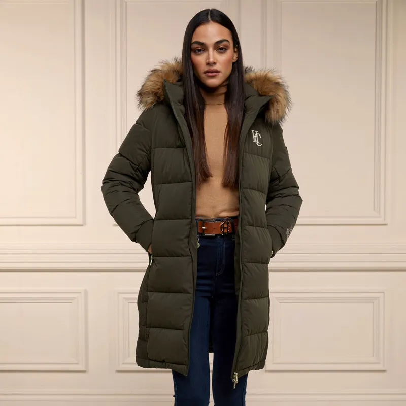 Holland Cooper Team Padded Womens Coat - Khaki-1