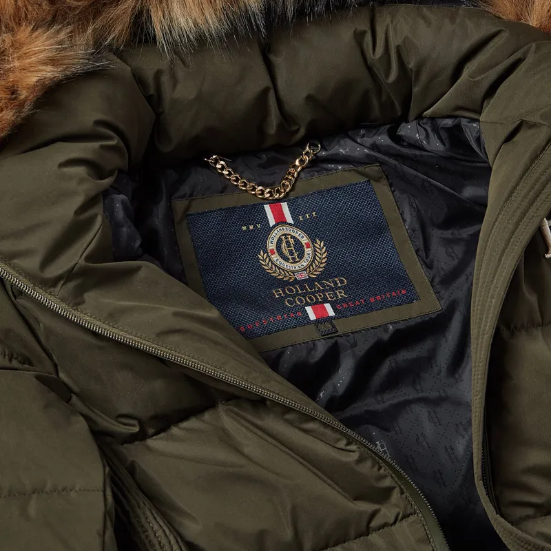 Holland Cooper Team Padded Womens Coat - Khaki-8