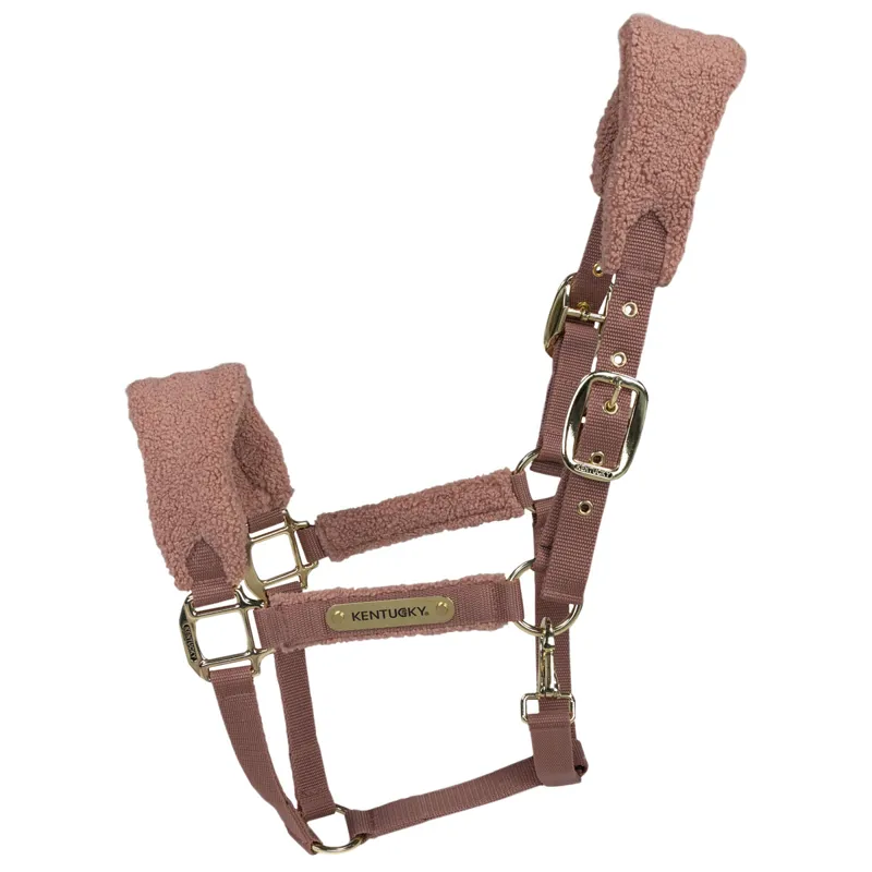 Kentucky Teddy Fleece Headcollar - Old Rose-1