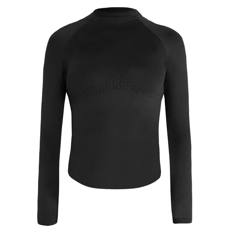 Aztec Diamond Thermal 3D Knit Womens Long Sleeve Top - Black-8