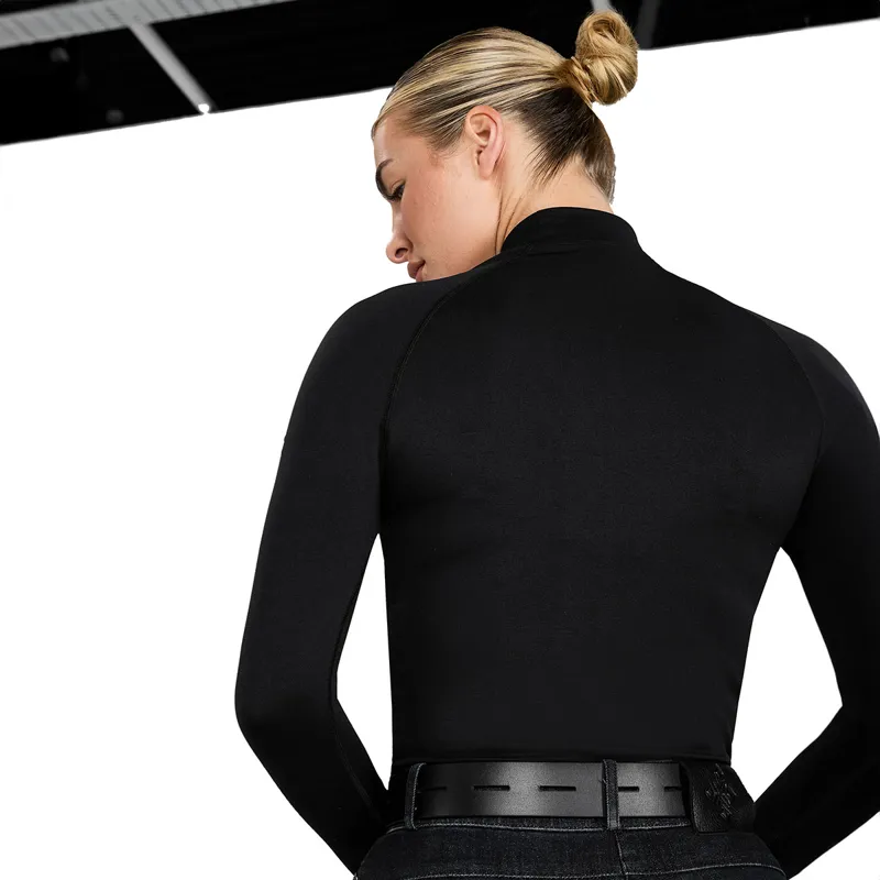 Aztec Diamond Thermal 3D Knit Womens Long Sleeve Top - Black-1