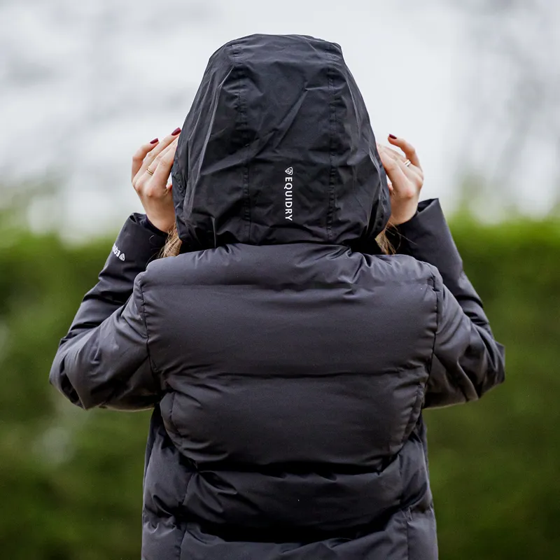 EQUIDRY Thora Womens Waterproof Long Puffer Jacket - Black-3