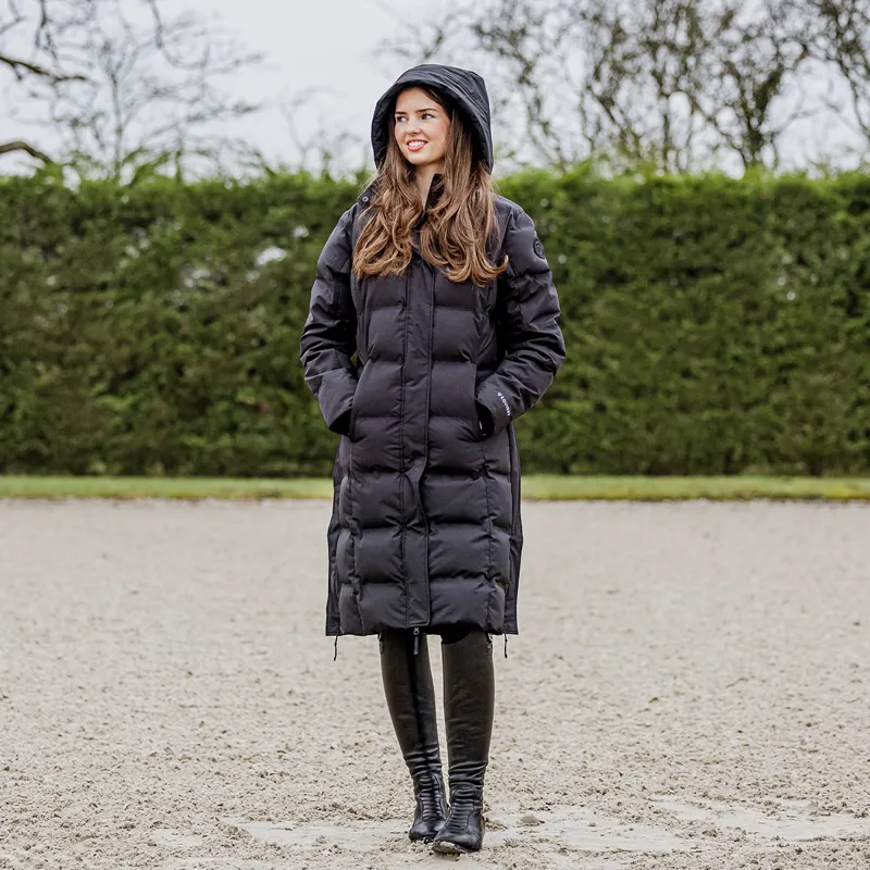 EQUIDRY Thora Womens Waterproof Long Puffer Jacket - Black-2