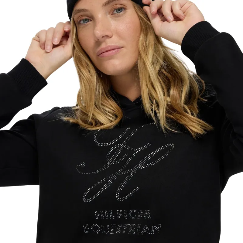 Tommy Hilfiger Estelle Womens Rhinestone Hoodie - Black-3