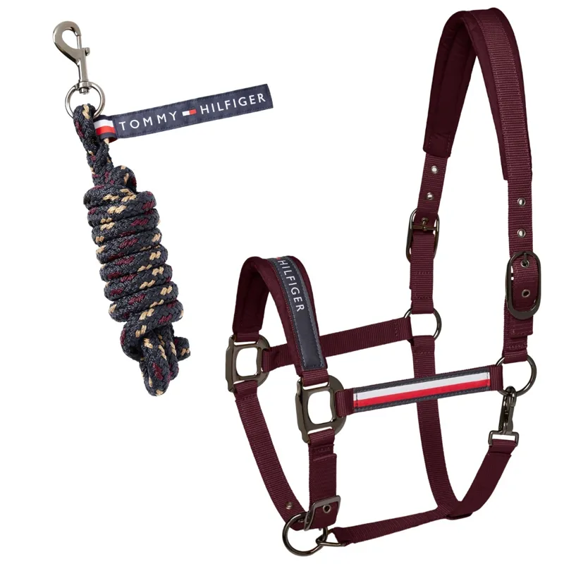 Tommy Hilfiger Yale Headcollar and Lead Rope Set - Deep Burgundy Pre-Order