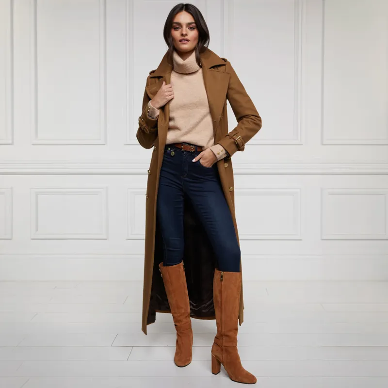 Holland Cooper Tori Roll Neck Knit Ladies Jumper - Light Camel-4