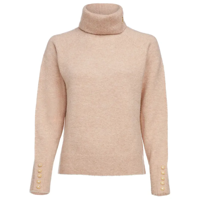 Holland Cooper Tori Roll Neck Knit Ladies Jumper - Light Camel-5