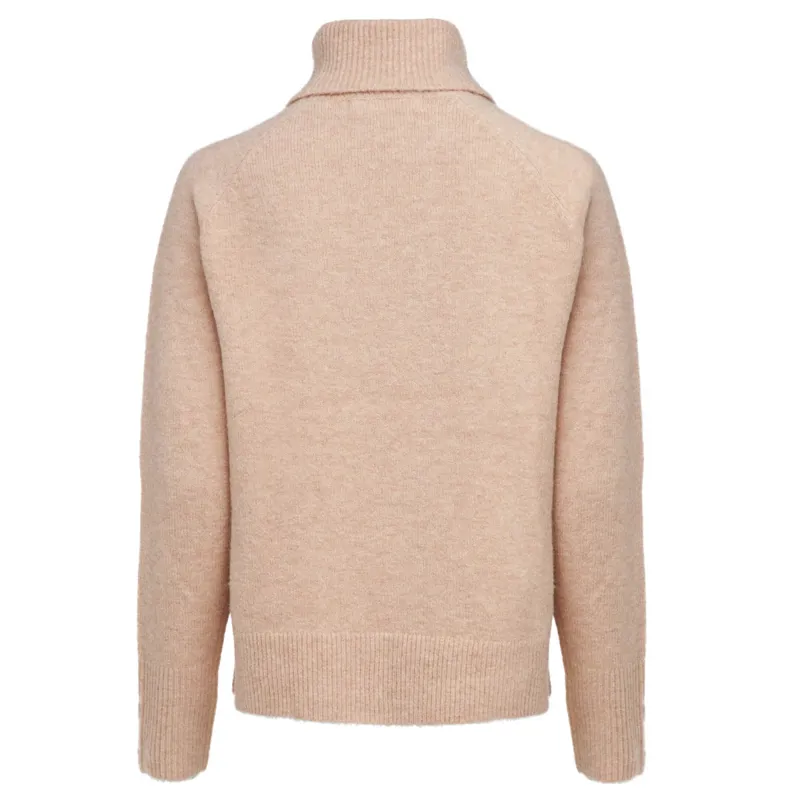 Holland Cooper Tori Roll Neck Knit Ladies Jumper - Light Camel-7