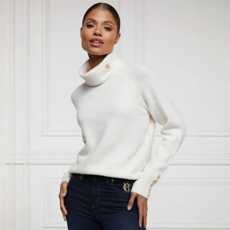 Holland Cooper Tori Roll Neck Knit Ladies Jumper - Natural-1