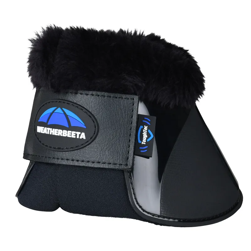 Weatherbeeta Tough-Tec Impact Fleece Trim Overreach Boots - Black-4