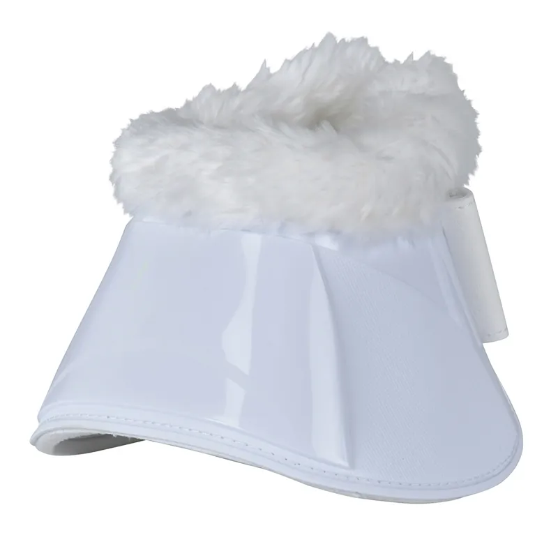 Weatherbeeta Tough-Tec Impact Fleece Trim Overreach Boots - White-6