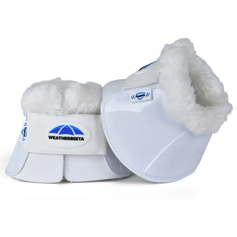 Weatherbeeta Tough-Tec Impact Fleece Trim Overreach Boots - White