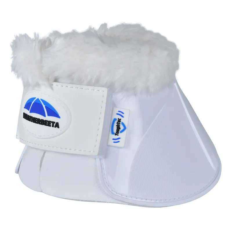 Weatherbeeta Tough-Tec Impact Fleece Trim Overreach Boots - White-3